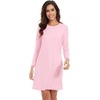 image:imageWiWi Long Sleeve Bamboo Viscose Nightgowns for Women Soft Cooling Lightweight Sleep Night Dress for Women Sleepwear SXXLApink