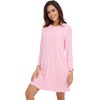 image:imageWiWi Long Sleeve Bamboo Viscose Nightgowns for Women Soft Cooling Lightweight Sleep Night Dress for Women Sleepwear SXXLApink