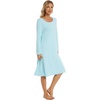image:imageWiWi Long Sleeve Bamboo Viscose Nightgowns for Women Soft Cooling Lightweight Sleep Night Dress for Women Sleepwear SXXLBaqua