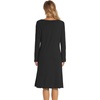 image:imageWiWi Long Sleeve Bamboo Viscose Nightgowns for Women Soft Cooling Lightweight Sleep Night Dress for Women Sleepwear SXXLBblack