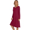 image:imageWiWi Long Sleeve Bamboo Viscose Nightgowns for Women Soft Cooling Lightweight Sleep Night Dress for Women Sleepwear SXXLBwine
