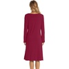 image:imageWiWi Long Sleeve Bamboo Viscose Nightgowns for Women Soft Cooling Lightweight Sleep Night Dress for Women Sleepwear SXXLBwine