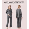 image:imageWiWi Maternity Pajamas 2 Piece Bamboo Viscose Nursing Pajamas for Women Breastfeeding for Hospital Daily Sleepwear SXXLDark Heather Grey