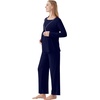 image:imageWiWi Maternity Pajamas 2 Piece Bamboo Viscose Nursing Pajamas for Women Breastfeeding for Hospital Daily Sleepwear SXXLNavy