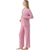 image:imageWiWi Maternity Pajamas 2 Piece Bamboo Viscose Nursing Pajamas for Women Breastfeeding for Hospital Daily Sleepwear SXXLPurple Powder