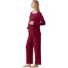 image:imageWiWi Maternity Pajamas 2 Piece Bamboo Viscose Nursing Pajamas for Women Breastfeeding for Hospital Daily Sleepwear SXXLWine