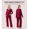 image:imageWiWi Maternity Pajamas 2 Piece Bamboo Viscose Nursing Pajamas for Women Breastfeeding for Hospital Daily Sleepwear SXXLWine