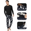 image:imageWiWi Mens Bamboo Viscose Pajama Sets Super Soft Long Sleeve Sleepwear Loungewear Cooling Pjs with Pockets Drawstring SXXLAblackDog