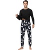 image:imageWiWi Mens Bamboo Viscose Pajama Sets Super Soft Long Sleeve Sleepwear Loungewear Cooling Pjs with Pockets Drawstring SXXLAblackDog