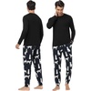image:imageWiWi Mens Bamboo Viscose Pajama Sets Super Soft Long Sleeve Sleepwear Loungewear Cooling Pjs with Pockets Drawstring SXXLAblackDog