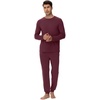image:imageWiWi Mens Bamboo Viscose Pajama Sets Super Soft Long Sleeve Sleepwear Loungewear Cooling Pjs with Pockets Drawstring SXXLAbrownish Red