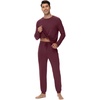 image:imageWiWi Mens Bamboo Viscose Pajama Sets Super Soft Long Sleeve Sleepwear Loungewear Cooling Pjs with Pockets Drawstring SXXLAbrownish Red