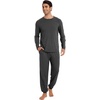 image:imageWiWi Mens Bamboo Viscose Pajama Sets Super Soft Long Sleeve Sleepwear Loungewear Cooling Pjs with Pockets Drawstring SXXLAcharcoal Heather