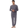 image:imageWiWi Mens Bamboo Viscose Pajama Sets Super Soft Long Sleeve Sleepwear Loungewear Cooling Pjs with Pockets Drawstring SXXLAdark Grey