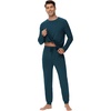 image:imageWiWi Mens Bamboo Viscose Pajama Sets Super Soft Long Sleeve Sleepwear Loungewear Cooling Pjs with Pockets Drawstring SXXLAdeep Teal