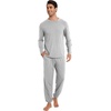 image:imageWiWi Mens Bamboo Viscose Pajama Sets Super Soft Long Sleeve Sleepwear Loungewear Cooling Pjs with Pockets Drawstring SXXLAlight Heather Grey
