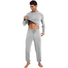 image:imageWiWi Mens Bamboo Viscose Pajama Sets Super Soft Long Sleeve Sleepwear Loungewear Cooling Pjs with Pockets Drawstring SXXLAlight Heather Grey
