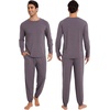image:imageWiWi Mens Bamboo Viscose Pajama Sets Super Soft Long Sleeve Sleepwear Loungewear Cooling Pjs with Pockets Drawstring SXXLAmisty Grey