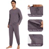 image:imageWiWi Mens Bamboo Viscose Pajama Sets Super Soft Long Sleeve Sleepwear Loungewear Cooling Pjs with Pockets Drawstring SXXLAmisty Grey