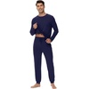 image:imageWiWi Mens Bamboo Viscose Pajama Sets Super Soft Long Sleeve Sleepwear Loungewear Cooling Pjs with Pockets Drawstring SXXLAnavy