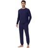 image:imageWiWi Mens Bamboo Viscose Pajama Sets Super Soft Long Sleeve Sleepwear Loungewear Cooling Pjs with Pockets Drawstring SXXLAnavy