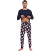 image:imageWiWi Mens Bamboo Viscose Pajama Sets Super Soft Long Sleeve Sleepwear Loungewear Cooling Pjs with Pockets Drawstring SXXLBnavysanta Claus on Navy