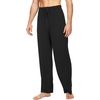 image:imageWiWi Mens Pajama Pants Soft Viscose Bamboo 1 or 2 Pack Sleep Lounge Bottoms Comfy Pj Loungewear with Pockets S4XAblack
