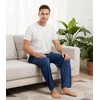 image:imageWiWi Mens Pajama Pants Soft Viscose Bamboo 1 or 2 Pack Sleep Lounge Bottoms Comfy Pj Loungewear with Pockets S4XAblue Depth