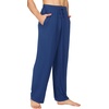 image:imageWiWi Mens Pajama Pants Soft Viscose Bamboo 1 or 2 Pack Sleep Lounge Bottoms Comfy Pj Loungewear with Pockets S4XAblue Depth