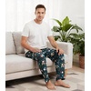 image:imageWiWi Mens Pajama Pants Soft Viscose Bamboo 1 or 2 Pack Sleep Lounge Bottoms Comfy Pj Loungewear with Pockets S4XAchristmas Elk on Green
