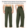 image:imageWiWi Mens Pajama Pants Soft Viscose Bamboo 1 or 2 Pack Sleep Lounge Bottoms Comfy Pj Loungewear with Pockets S4XAdark Fence Green