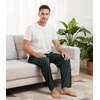 image:imageWiWi Mens Pajama Pants Soft Viscose Bamboo 1 or 2 Pack Sleep Lounge Bottoms Comfy Pj Loungewear with Pockets S4XAdark Fence Green