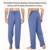 image:imageWiWi Mens Pajama Pants Soft Viscose Bamboo 1 or 2 Pack Sleep Lounge Bottoms Comfy Pj Loungewear with Pockets S4XAfog Blue