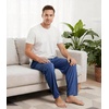 image:imageWiWi Mens Pajama Pants Soft Viscose Bamboo 1 or 2 Pack Sleep Lounge Bottoms Comfy Pj Loungewear with Pockets S4XAfog Blue