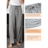 image:imageWiWi Mens Pajama Pants Soft Viscose Bamboo 1 or 2 Pack Sleep Lounge Bottoms Comfy Pj Loungewear with Pockets S4XAheather Grey