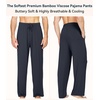 image:imageWiWi Mens Pajama Pants Soft Viscose Bamboo 1 or 2 Pack Sleep Lounge Bottoms Comfy Pj Loungewear with Pockets S4XAmidnight Blue