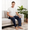 image:imageWiWi Mens Pajama Pants Soft Viscose Bamboo 1 or 2 Pack Sleep Lounge Bottoms Comfy Pj Loungewear with Pockets S4XAmidnight Blue