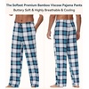 image:imageWiWi Mens Pajama Pants Soft Viscose Bamboo 1 or 2 Pack Sleep Lounge Bottoms Comfy Pj Loungewear with Pockets S4XAnavyGreen Plaid
