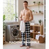 image:imageWiWi Mens Pajama Pants Soft Viscose Bamboo 1 or 2 Pack Sleep Lounge Bottoms Comfy Pj Loungewear with Pockets S4XAnavyGreen Stripe Plaid