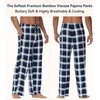 image:imageWiWi Mens Pajama Pants Soft Viscose Bamboo 1 or 2 Pack Sleep Lounge Bottoms Comfy Pj Loungewear with Pockets S4XAnavyGreen Stripe Plaid