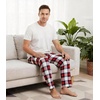 image:imageWiWi Mens Pajama Pants Soft Viscose Bamboo 1 or 2 Pack Sleep Lounge Bottoms Comfy Pj Loungewear with Pockets S4XAnavyRed Plaid