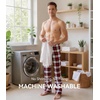 image:imageWiWi Mens Pajama Pants Soft Viscose Bamboo 1 or 2 Pack Sleep Lounge Bottoms Comfy Pj Loungewear with Pockets S4XAnavyRed Plaid