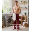 image:imageWiWi Mens Pajama Pants Soft Viscose Bamboo 1 or 2 Pack Sleep Lounge Bottoms Comfy Pj Loungewear with Pockets S4XAred Buffalo Plaid