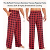 image:imageWiWi Mens Pajama Pants Soft Viscose Bamboo 1 or 2 Pack Sleep Lounge Bottoms Comfy Pj Loungewear with Pockets S4XAred Buffalo Plaid
