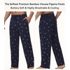 image:imageWiWi Mens Pajama Pants Soft Viscose Bamboo 1 or 2 Pack Sleep Lounge Bottoms Comfy Pj Loungewear with Pockets S4XAskiing on Navy