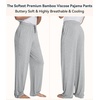 image:imageWiWi Mens Pajama Pants Soft Viscose Bamboo 1 or 2 Pack Sleep Lounge Bottoms Comfy Pj Loungewear with Pockets S4XBlight Heather Grey