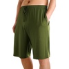 image:imageWiWi Mens Pajama Shorts Super Soft Lounge Bottoms Bamboo Viscose Cooling Sleep Bottom with Pockets S3XAarmy Green