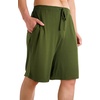 image:imageWiWi Mens Pajama Shorts Super Soft Lounge Bottoms Bamboo Viscose Cooling Sleep Bottom with Pockets S3XAarmy Green
