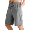 image:imageWiWi Mens Pajama Shorts Super Soft Lounge Bottoms Bamboo Viscose Cooling Sleep Bottom with Pockets S3XAdark Heather Grey