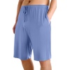 image:imageWiWi Mens Pajama Shorts Super Soft Lounge Bottoms Bamboo Viscose Cooling Sleep Bottom with Pockets S3XAfog Blue